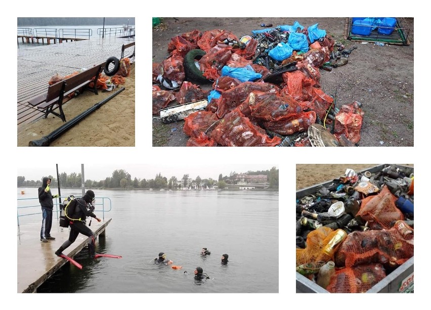 Wyłowili cztery przyczepy śmieci z Jeziora Durowskiego w Wągrowcu. Już dziś zapowiadają kolejną akcję [ZDJĘCIA]