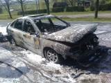 Pożar samochodu w miejscowości Średnia Wieś