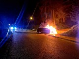 Pożar samochodu osobowego w Brzegach koło Bukowiny Tatrzańskiej