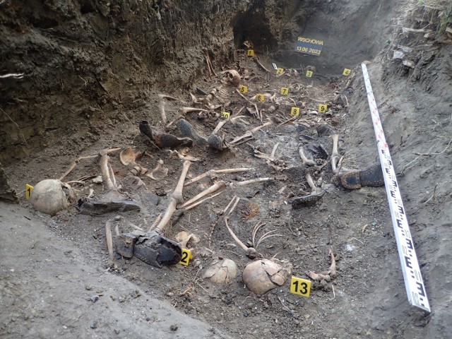W masowym grobie odnaleziono łącznie szczątki 19 żołnierzy niemieckich i radzieckich.