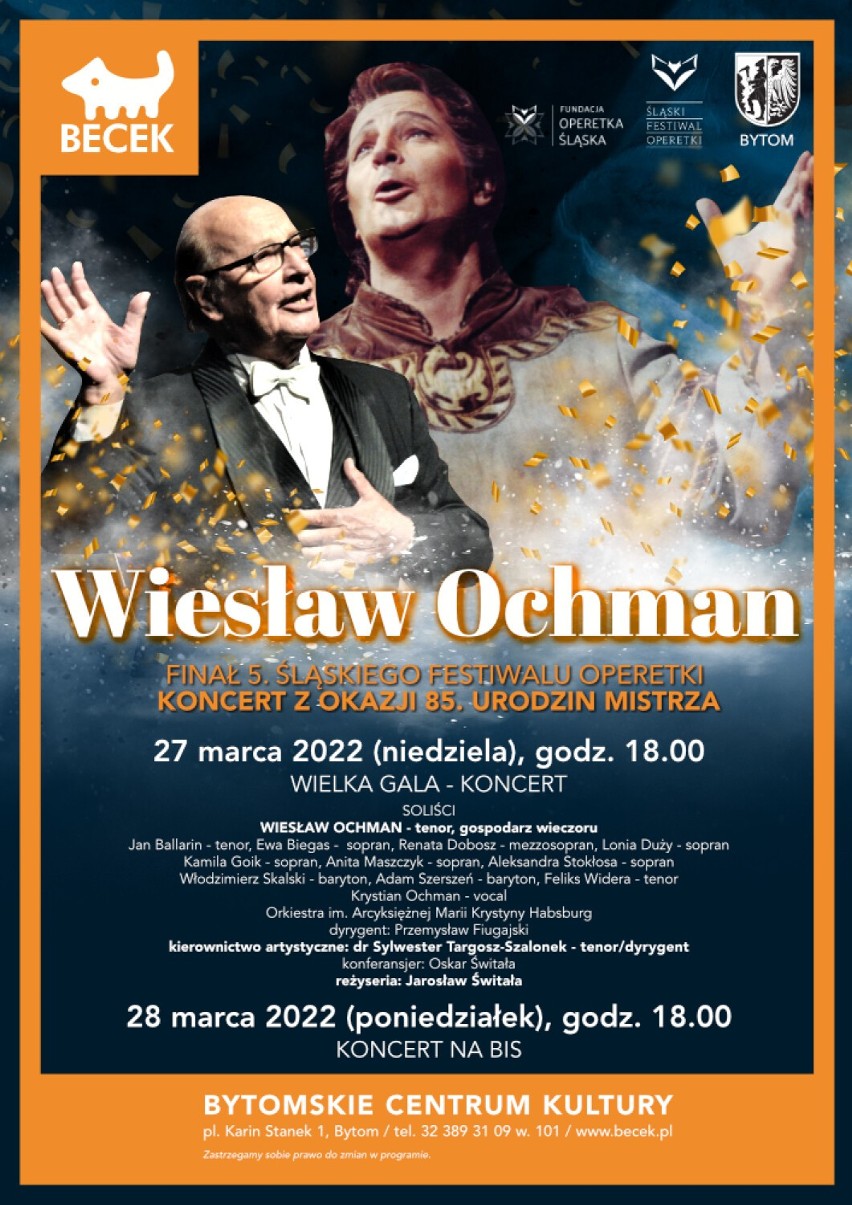 Bytom: Zbliża się finał Śląskiego Festiwalu Operetki i Wielka Gala z okazji 85. urodzin Wiesława Ochmana