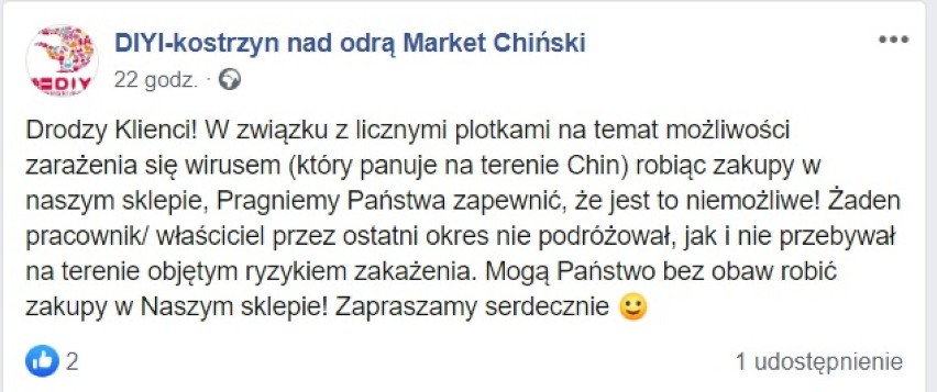 Pracownicy chińskiego marketu przy ul. Wyszyńskiego w...