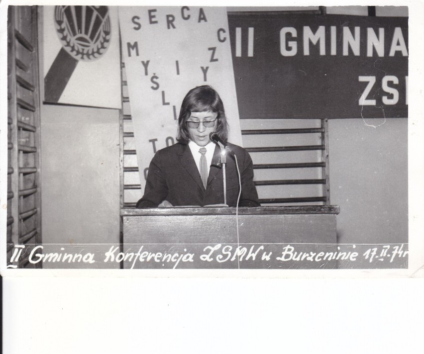 Rok 1974. Gminna konferencja młodzieży socjalistycznej w...