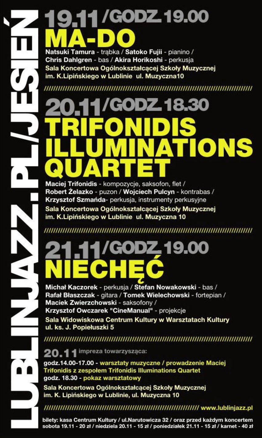 Jazzowa Jesień 2011 w Lublinie już od 19 listopada