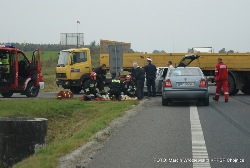 Wypadek na obwodnicy Chojnic: W poniedziałek zderzyły się dwa auta