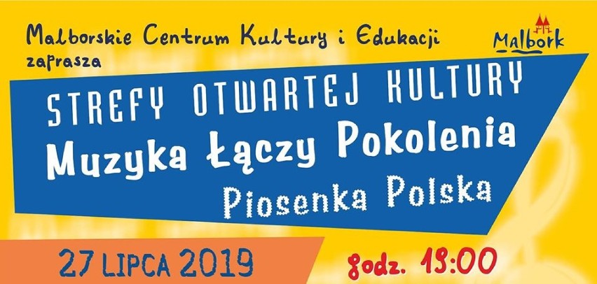 Sobota w Malborku. Spacer po mieście "Śladami Młodego Lasu" i koncert "Muzyka łączy pokolenia" w Sklepach Cynamonowych