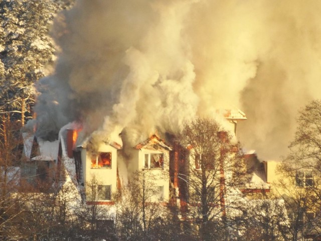 Pożar hotelu przy ul. Turystycznej w Augustowie