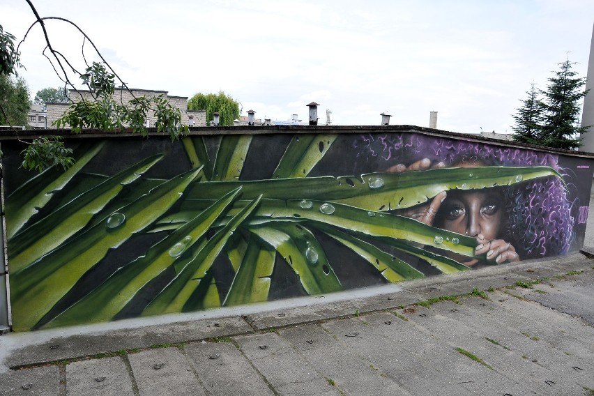 Sylwester Łaskawski stworzył mural przy ul. Baczyńskiego w...