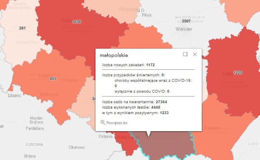 Ponad czternaście tysięcy zakażeń COVID-19 w Polsce. W powiatach oświęcimskim, wadowickim, chrzanowskim i olkuskim też są nowe przypadki