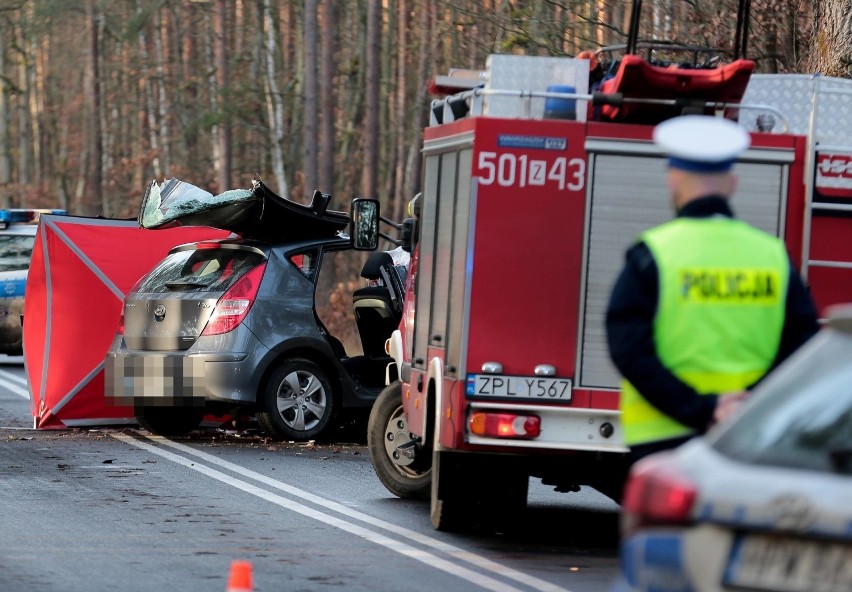 Śmiertelny wypadek w Tanowie. Samochód uderzył w drzewo - 31.12.2020
