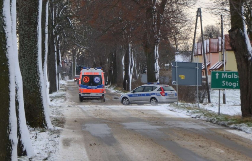 Tuż za Kościeleczkami (w stronę Tralewa) doszło do wypadku...