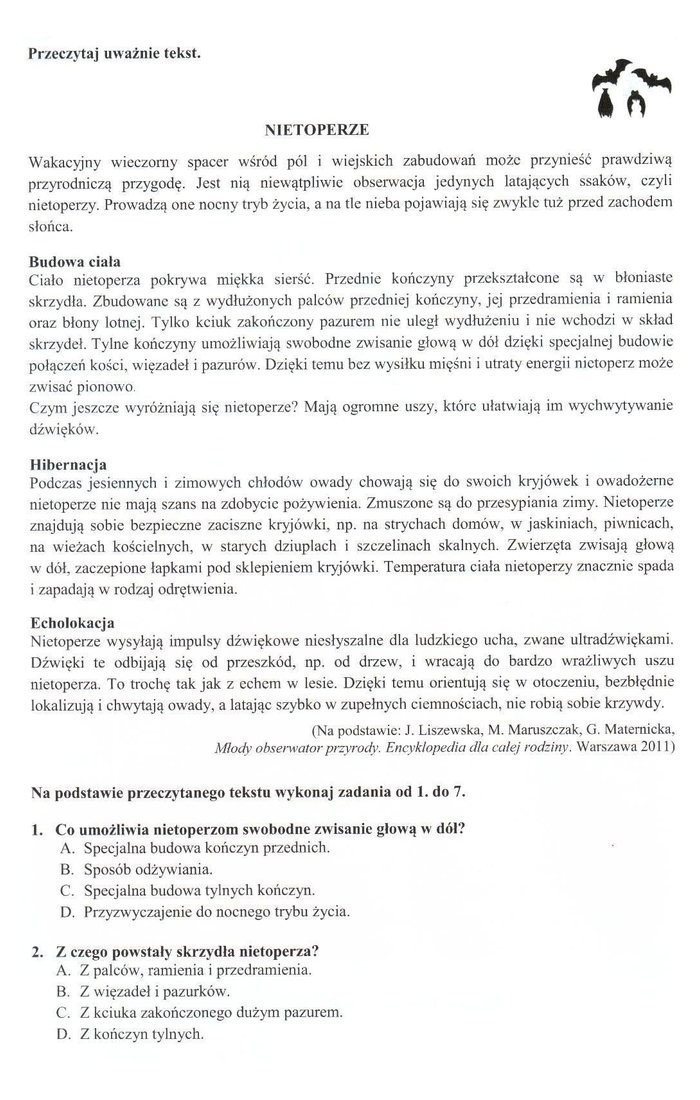 Sprawdzian trzecioklasisty - język polski (arkusz - P2)