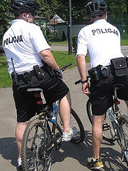 Policjanci na rowerach w Sosnowcu.