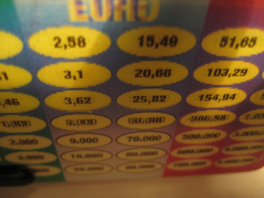 Mniejsze kwoty to już euro, odpowiadające tym samym...