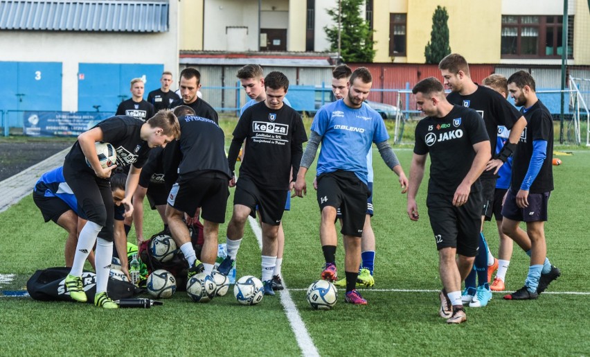 Pierwszy trening piłkarzy Zawiszy Bydgoszcz.