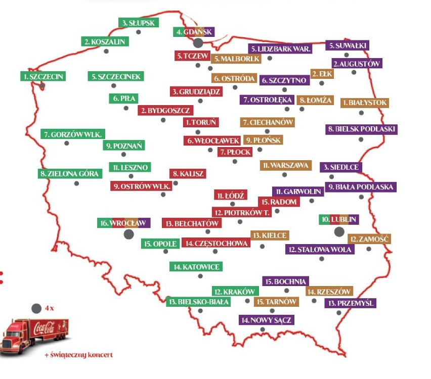 Świąteczna trasa ciężarówek Coca Coli w Polsce. Sprawdź, kiedy będzie w twoim mieście