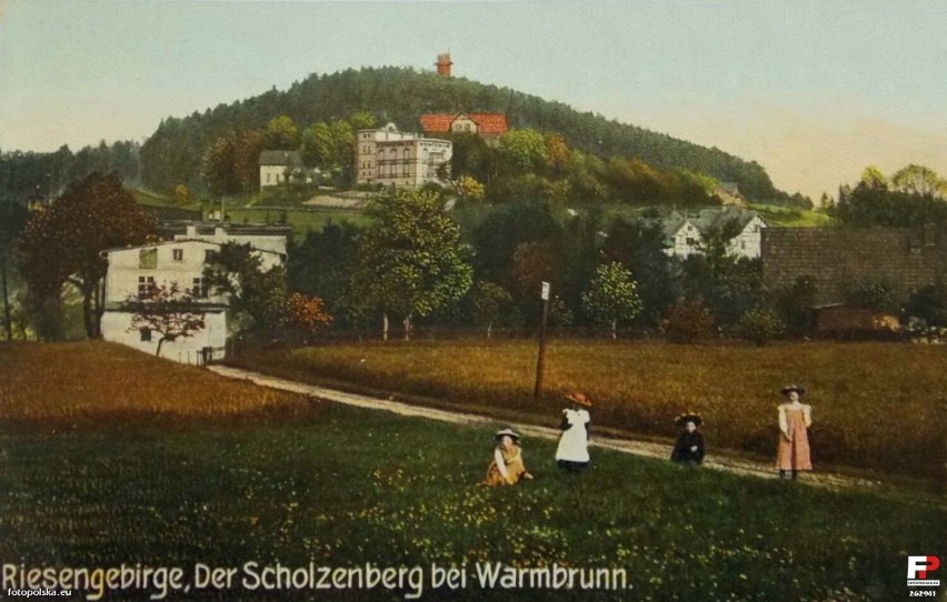 Lata 1905-1910 , Widok na Górę Sołtysią (Scholzenberg) w...