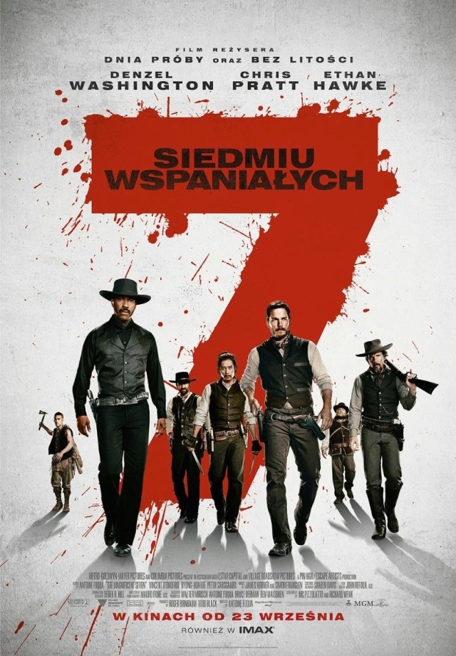 W najbliższy piątek do kin trafi remake legendarnego westernu „Siedmiu wspaniałych”. Film wyreżyserował Antoine Fuqua, twórca takich filmów jak „Dzień próby”, „Bez litości” czy „Do utraty sił”. W obsadzie znalazł się Chris Pratt („Strażnicy galaktyki”, „Jurassic World”), który jest najnowszym objawieniem kina akcji. Partnerują mu m.in. Denzel Washington („Bez litości”) oraz Ethan Hawke („Dzień próby”, „Boyhood”). Za scenariusz odpowiada Nic Pizzolatto, twórca „Detektywa”, jednego z najgłośniejszych seriali ostatnich lat. W filmie armia bandytów terroryzuje małą wioskę na pograniczu amerykańsko-meksykańskim. Zrozpaczeni farmerzy zwracają się z prośbą o pomoc do grupy rewolwerowców. Siedmiu najemników postanawia stawić czoło przeważającym siłom przeciwnika, choć wydają się nie mieć szans. Czy najtwardsi rewolwerowcy będą w stanie uwolnić wioskę spod bandyckich rządów? Czy zapewnią mieszkańcom spokój i bezpieczeństwo?