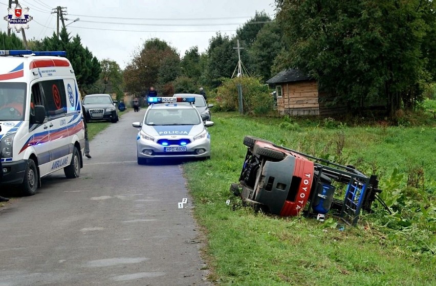 Tragiczny wypadek w powiecie hrubieszowskim. Nie żyje operator wózka widłowego