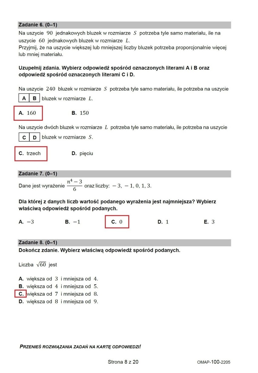 Egzamin ósmoklasistów z matematyki 2022. Opinie uczniów: „Nie było tak źle z tą matmą”, „Mega proste”. Oto odpowiedzi do arkusza CKE!