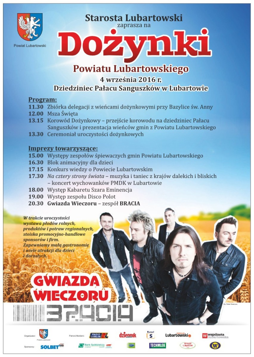 Gwiazdą tegorocznych dożynek powiatowych w Lubartowie będzie...