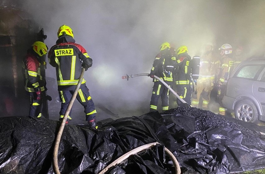 Pożar garażu w Koźminie, w gminie Obrzycko [ZDJĘCIA]