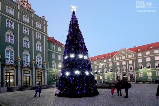 Mierzy 12 metrów i waży prawie półtorej tony. Świąteczna choinka rozbłysła dziś po południu przed urzędem miejskim w Szczecinie. Zdobi ją 10 tysięcy lampek w kolorach miasta i 20 białych śnieżynek. W grudniu w centrum miasta rozbłyśnie jeszcze  ponad 1000 ozdób ulicznych.

