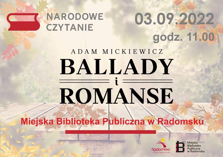 Narodowe Czytanie Radomsko 2022. "Ballady i romanse" w Miejskiej Bibliotece Publicznej