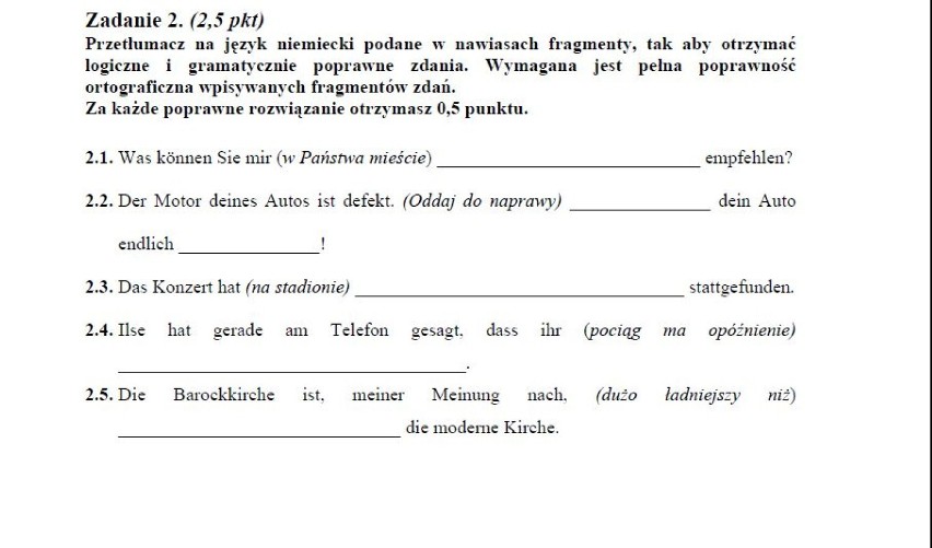 Matura 2014 - język niemiecki (poziom rozszerzony) [odpowiedzi, arkusz CKE]