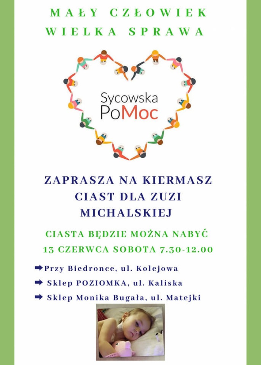 Sycowska grupa PoMoc organizuje kiermasz na rzecz Zuzi Michalskiej