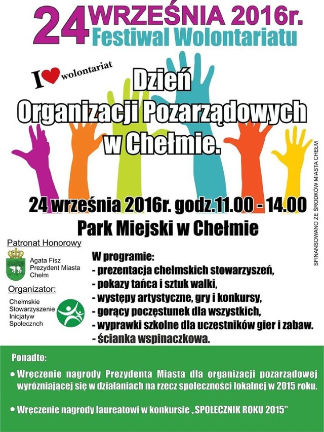 Program imprezy obejmuje prezentację chełmskich stowarzyszeń, pokazy tańca i sztuk walki, występy artystyczne oraz gry i konkursy