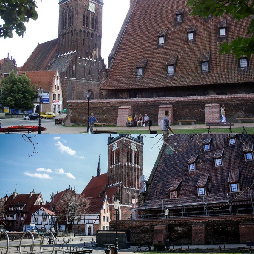 2008 Gdańsk, Wielki Młyn / 2020 Wielki Młyn i fontanna na...