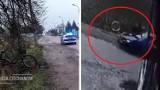 Groźny wypadek w Ciechanowie. Na prostej drodze w rowerzystkę wjechało rozpędzone auto. Kobieta z obrażeniami trafiła do szpitala