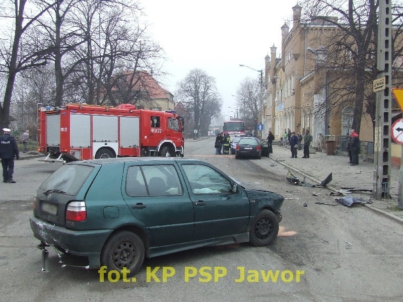 Wypadek na ulicy Kolejowej w Jaworze