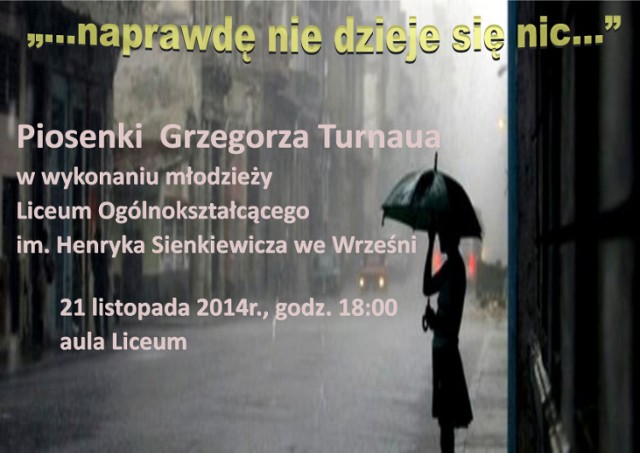 LO Września: Koncert piosenek Grzegorza Turnaua.