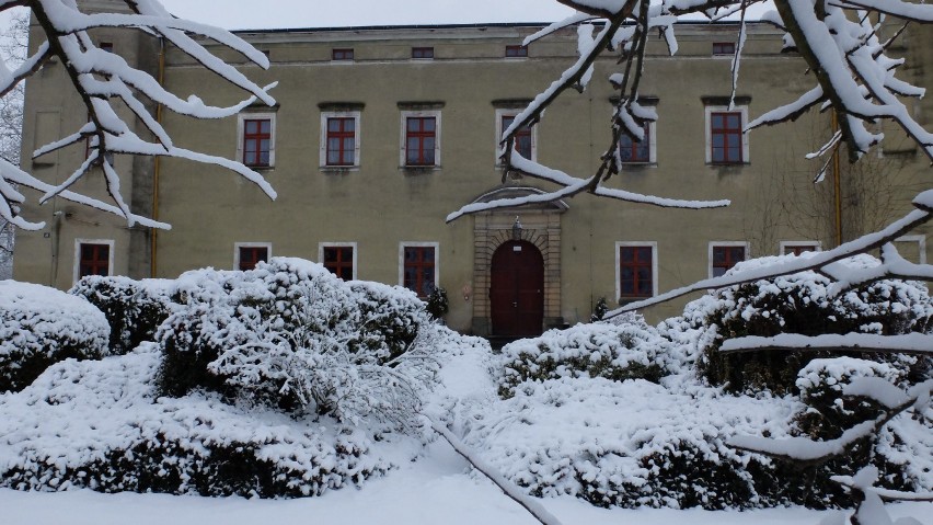 Zamek w Dobroszycach w zimowej szacie [GALERIA ZDJĘĆ]