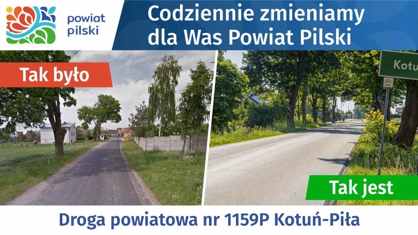 Powiat Pilski zmodernizował 140 km dróg, chodników i ścieżek rowerowych. Bezpieczeństwo to nasz priorytet.