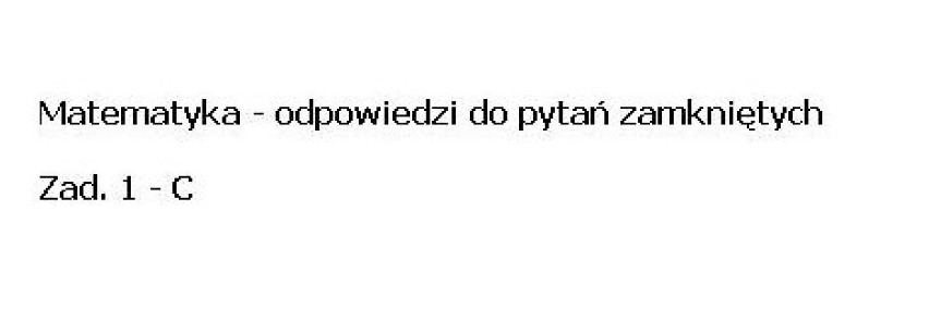 Odpowiedzi do zadań zamkniętych z matematyki  - Sprawdzian trzecioklasisty Operon 2013