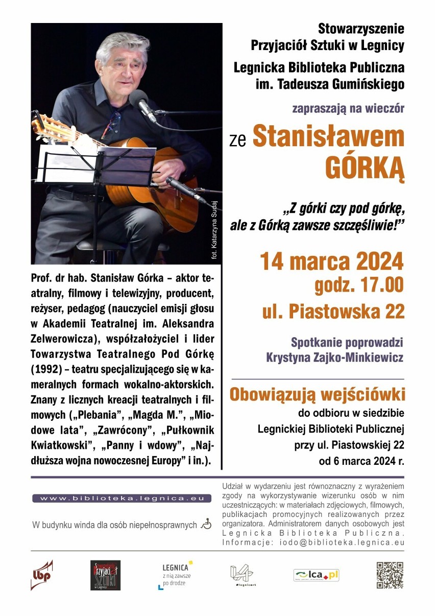 Znany aktor Stanisław Górka w legnickiej bibliotece. Spotkanie 14 marca