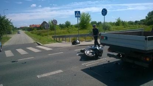 Wypadek motocyklisty