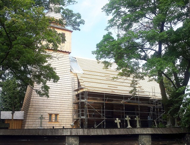 Trwa remont kościoła w Bełku.