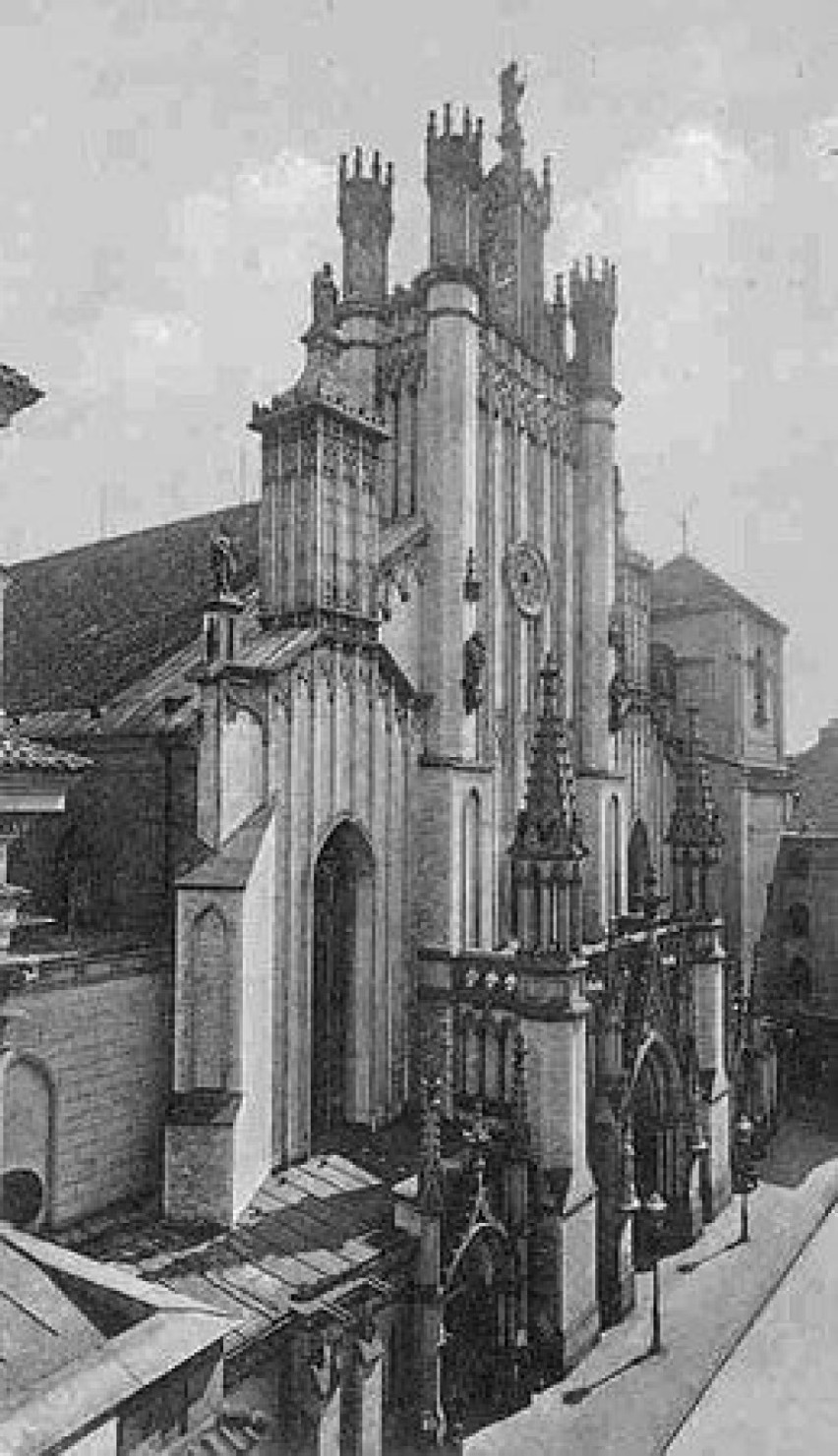 Katedra w stylu neogotyckim przed 1939 rokiem