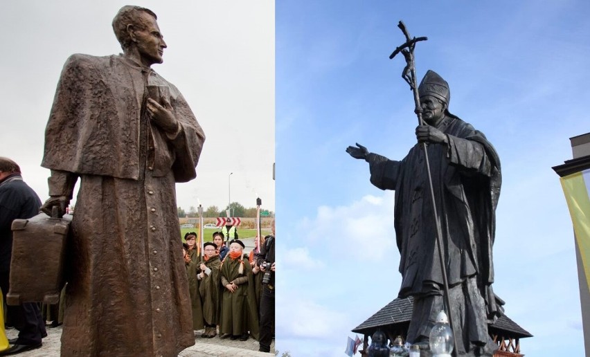 W regionie są pomniki zarówno Jana Pawła II, jak i księdza...