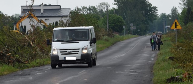 Na wąbrzeskim odcinku drogi wojewódzkiej nr 548 wycinka drzew już została zakończona. Ale wciąż trzeba tu uważać