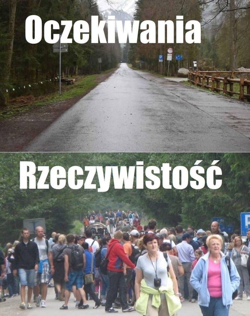 Janusz jedzie na wakacje w góry - czyli tłumy na szlakach, wpadki turystów, oczekiwania... Zobacz te MEMY