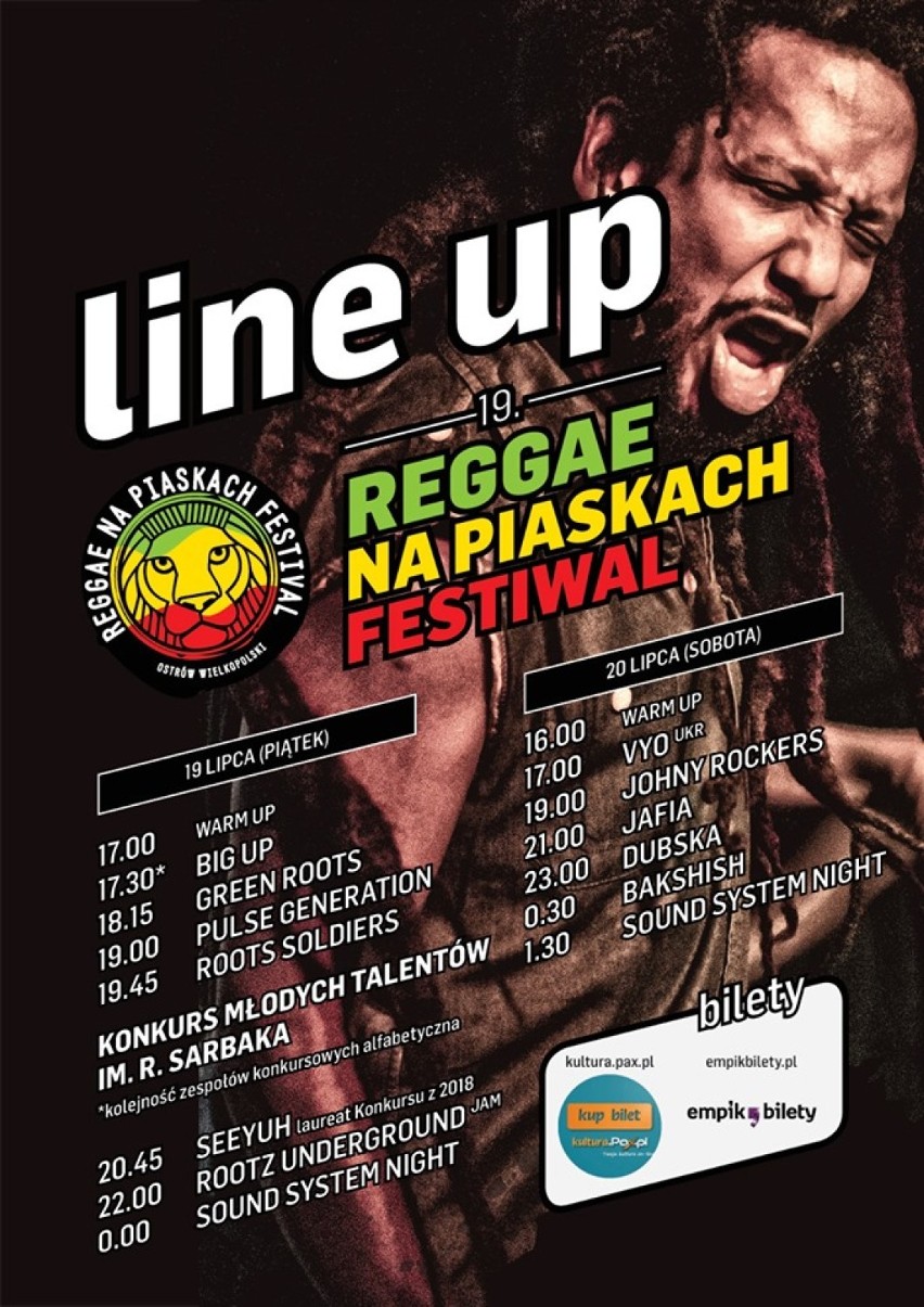 Ostrów Wielkopolski znów stanie się stolicą reggae! 19. Reggae na Piaskach Festiwal już za kilka dni