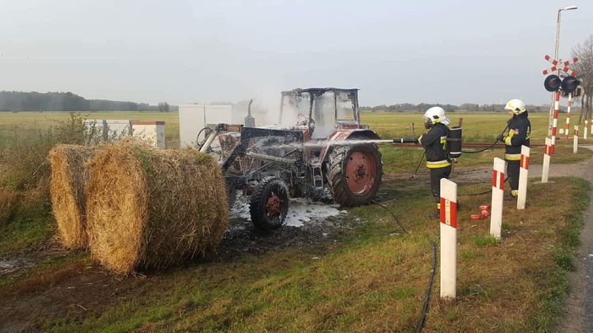 Pożar ciągnika w Garbatce