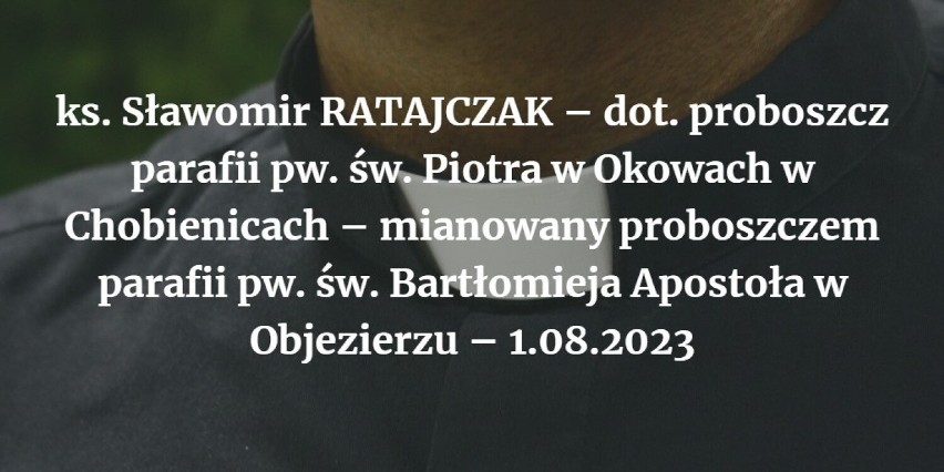 ks. Sławomir RATAJCZAK – dot. proboszcz parafii pw. św....
