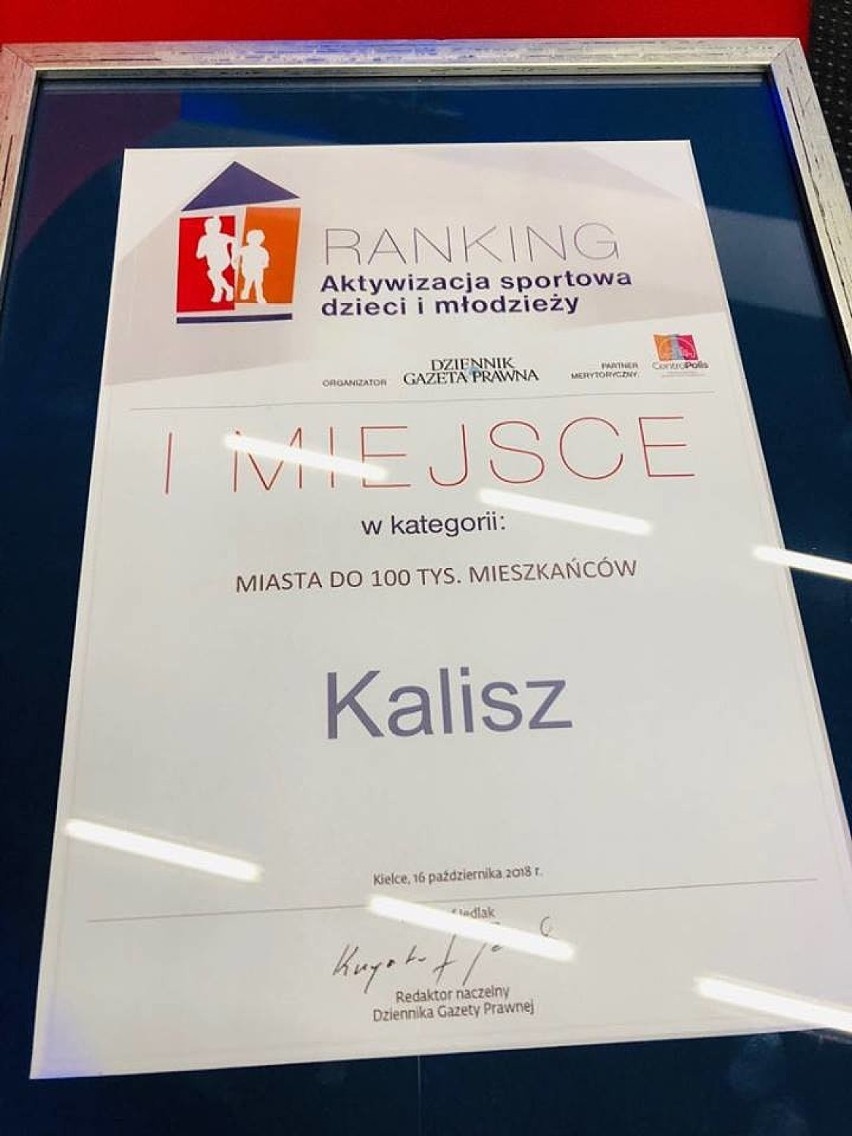 Kalisz zajął 1. miejsce w rankingu Gazety Prawnej...