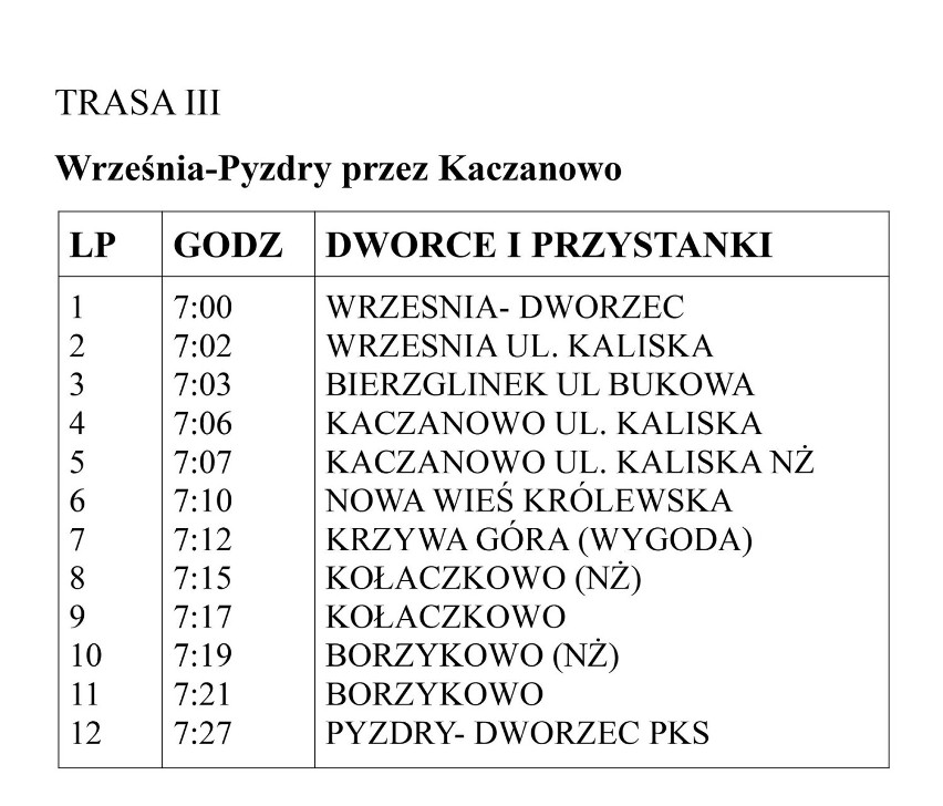 Będą połączenia autobusowe między Wrześnią a Pyzdrami